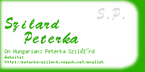 szilard peterka business card